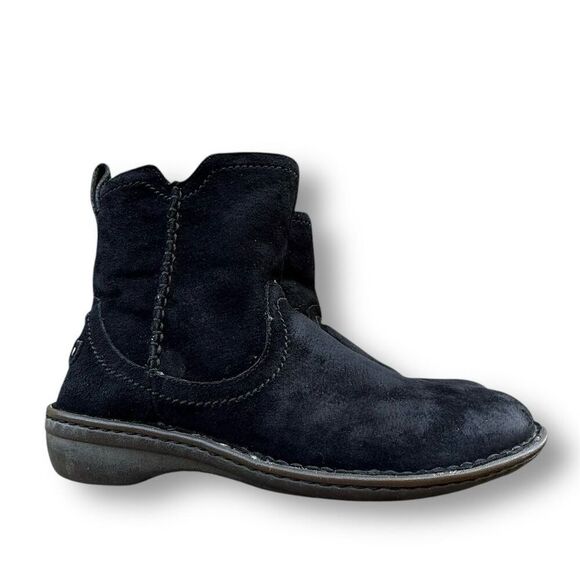 UGG Shoes - UGG Neevah Shearling Lined Short Ankle Women's Black Suede Size 8 Winter Casual